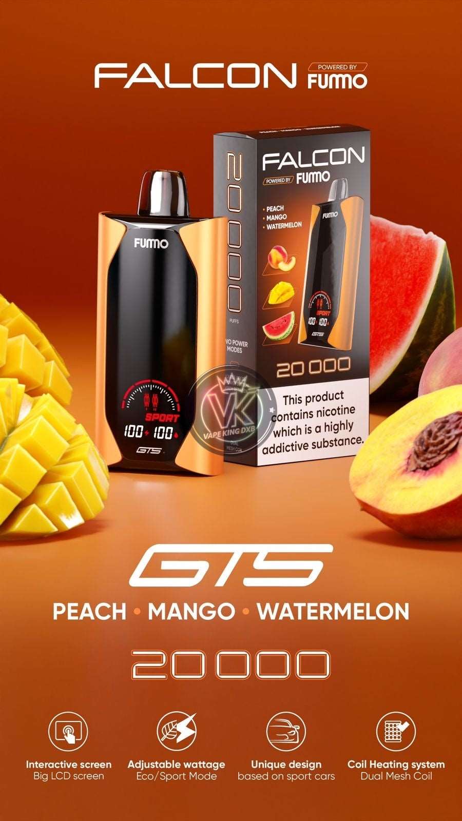 Fuumo Falcon GTS 20000 puff 2% nicotine Original Russian Product